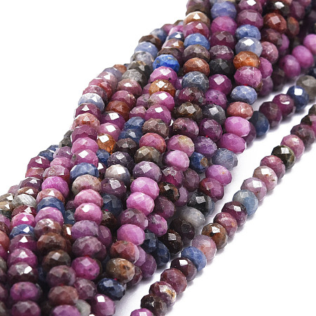 Natural Ruby and Sapphire Beads Strands G-E569-H10-1