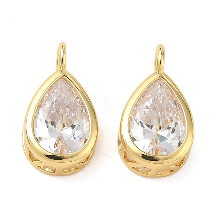 Brass Pave Clear Cubic Zirconia Pendants CU-CBA42CA-04D-G-1