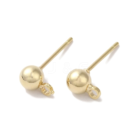 Brass Studs Earrings Finding KK-K383-03B-G-1