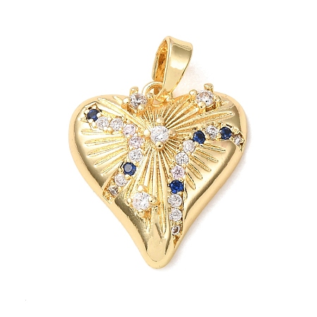 Valentine's Day Brass Micro Pave Cubic Zirconia Pendants CU-H001-02G-G-1