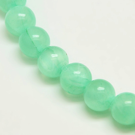 Dyed Natural Green Jade Beads Strands JBS053-6MM-27-1