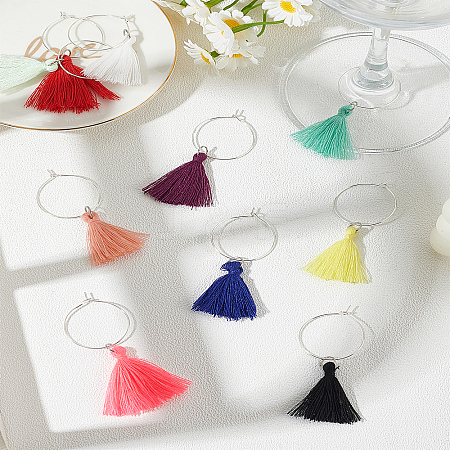 Cotton Wine Glass Charms AJEW-LP00016-1