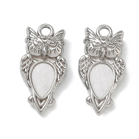 304 Stainless Steel Pendant Cabochon Settings SA-CBAE5AC-12P-1