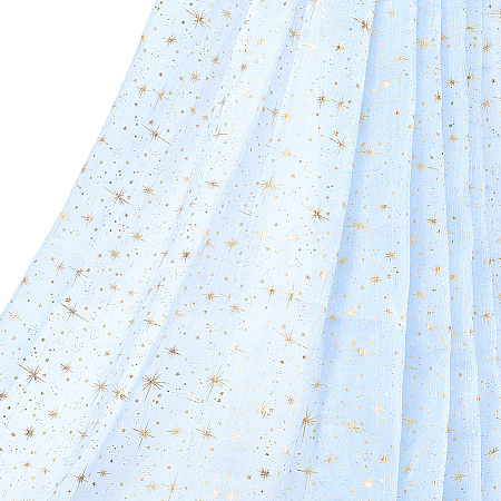 2M Star Pattern Polyester Gold Stamping Fabric AJEW-WH0061-035C-1