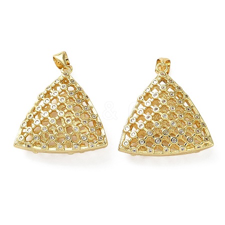Brass Micro Pave Clear Cubic Zirconia Pendants KK-D221-19G-03-1