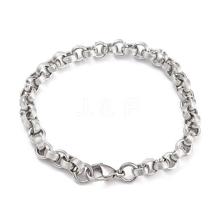 Tarnish Resistant 304 Stainless Steel Rolo Chain Bracelets BJEW-Z011-06P-1