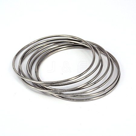 201 Stainless Steel Bangles BJEW-O115-63-1-1