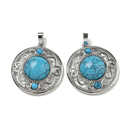 Synthetic Blue Turquoise Pendants G-Q158-03S-1