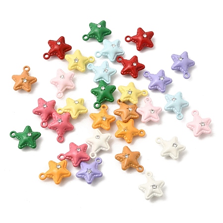 Spray Painted Alloy Rhinestone Pendants FIND-Z120-07-1