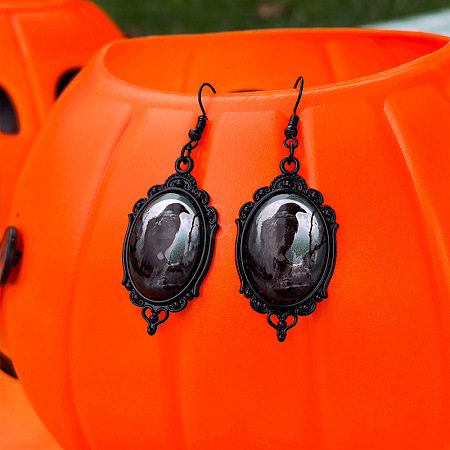 Alloy Glass Dangle Earrings FS-WGFE353-08-1