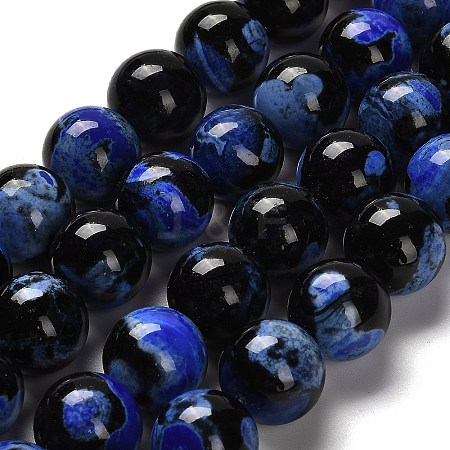 Dyed Natural Fire Crackle Agate Beads Strands G-G175-A04-01-1