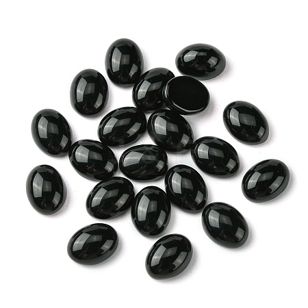 Synthetic Black Stone Cabochons G-A094-01B-38-1