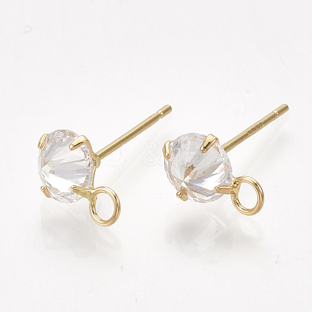 Brass Stud Earring Findings X-KK-T035-123G-1