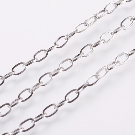 Tarnish Resistant 304 Stainless Steel Cable Chains CHS-F003-10P-1