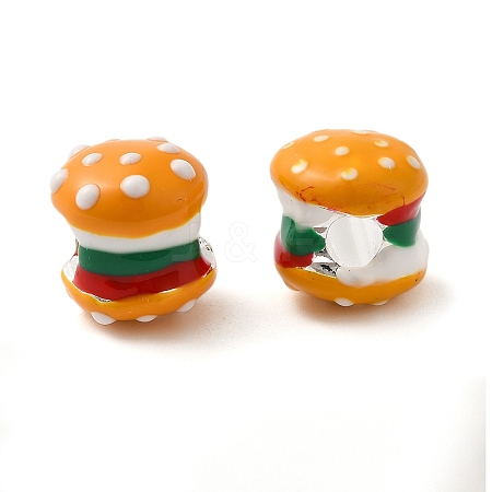 Cartoon Imitation Food Alloy Enamel European Beads FIND-U008-01G-B-1