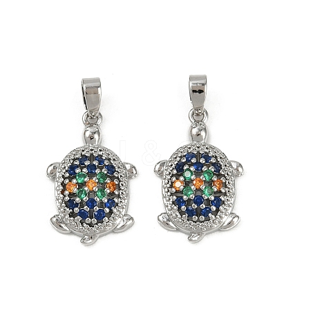 Brass Micro Pave Cubic Zirconia Pendants KK-N257-02P-1
