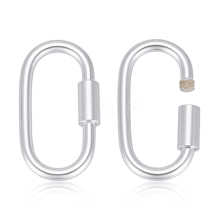 2Pcs 925 Sterling Silver Locking Carabiner STER-PH0004-52A-1