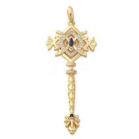 Brass Micro Pave Cubic Zirconia Big Pendants X1-KK-B147-04G-05-1