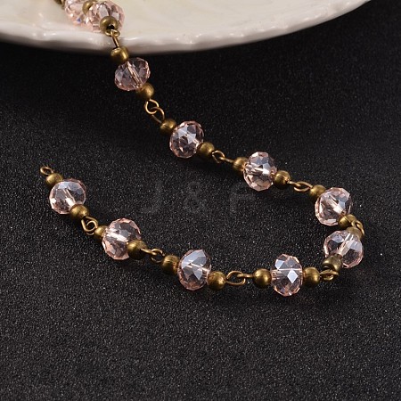 Handmade Glass Beaded Chains for Necklaces Bracelets Making AJEW-JB00187-07-1