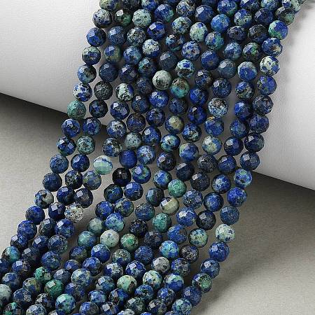 Natural Chrysocolla and Lapis Lazuli Beads Strands G-Z150-A04-4mm-1