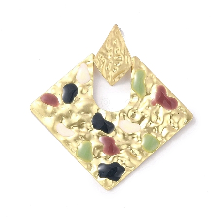 Brass Enamel Pendants KK-M224-04G-1