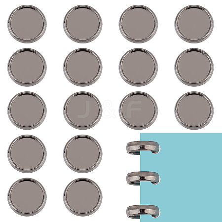 Olycraft 20pcs ABS Electroplated Loose Leaf Ring Round Binder Discs FIND-OC0003-46-1