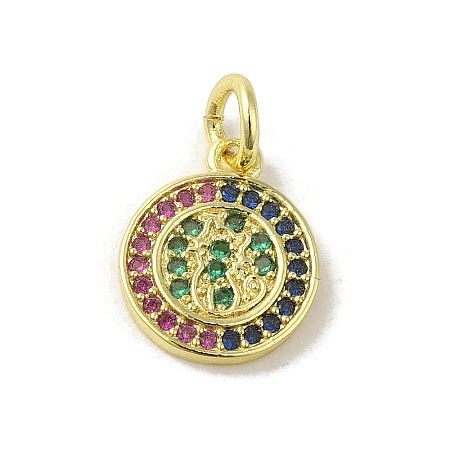 Brass Micro Pave Cubic Zirconia Charms KK-M283-25C-02-1