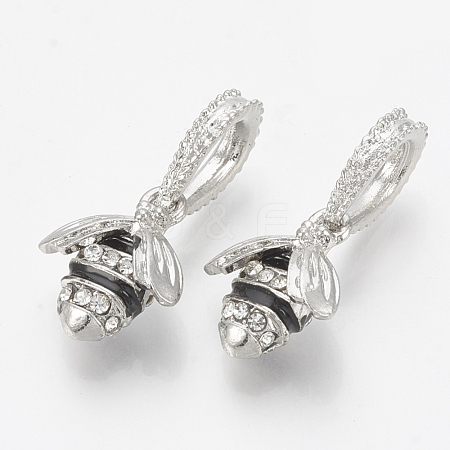 Alloy Rhinestone European Dangle Charms MPDL-Q209-082P-1