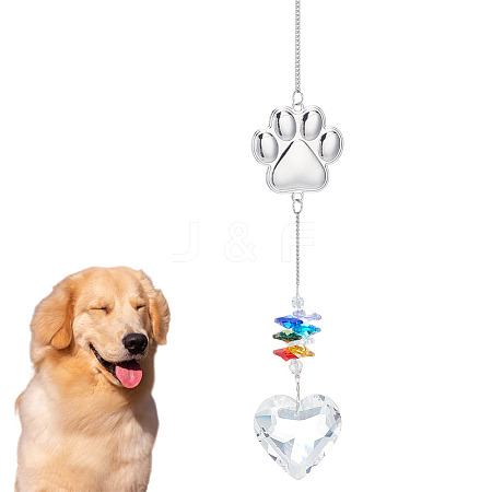Colorful K9 Glass with Alloy Suncatchers for Outdoor Garden Hanging Decoration HJEW-WH0069-38A-1