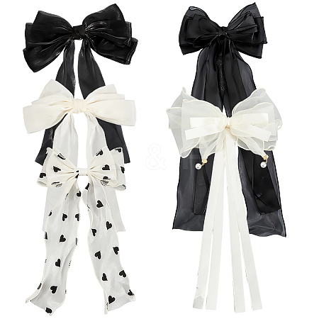 5Pcs 5 Colors Cloth Bowknot Hair Barrettes PHAR-SP0001-15-1