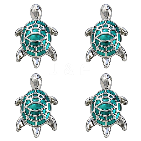 4Pcs Turtle Brass Enamel Lapel Pin Backs for Backpack Clothes JEWB-FH0003-05-1