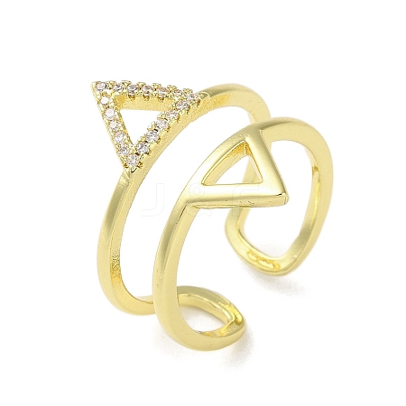 Brass Triangle Open Cuff Ring LS-RJEW-A042-02-1