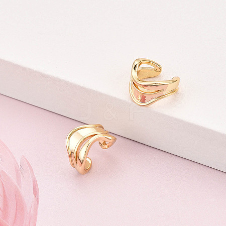 Brass Cuff Earrings KK-T074-40G-1