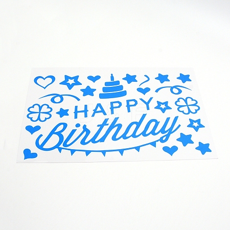 Waterproof PVC Happy Birthday Theme Self Adhesive Sticker DIY-WH0209-44B-1