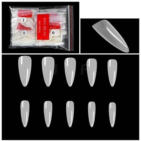 Plastic Seamless Almond False Nail Tips MRMJ-T065-08-3A-1