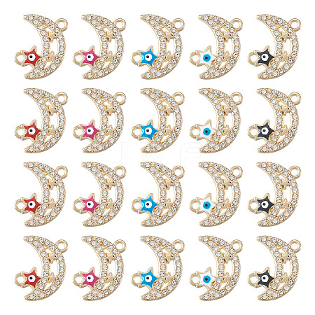20Pcs 5 Colors Moon Alloy Enamel Connector Charms FIND-TA0002-19-1
