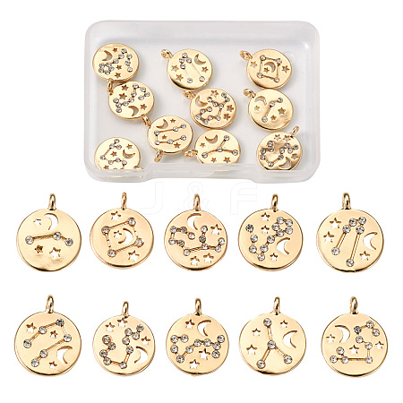 Beadthoven 10Pcs 10 Styles Alloy Pendants PALLOY-BT0002-06G-1