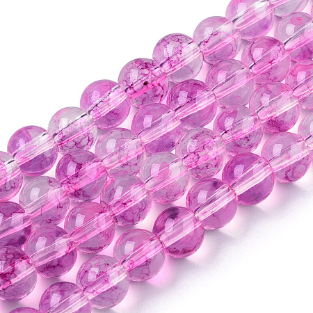 Baking Painted Glass Beads Strands DGLA-Q023-6mm-DB55-01-1