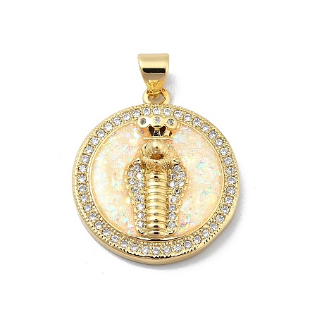 Brass Micro Pave Clear Cubic Zirconia Pendants KK-A221-28A-G-1