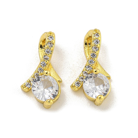 Rack Plating Brass Micro Pave Cubic Zirconia Charms KK-C074-01G-1