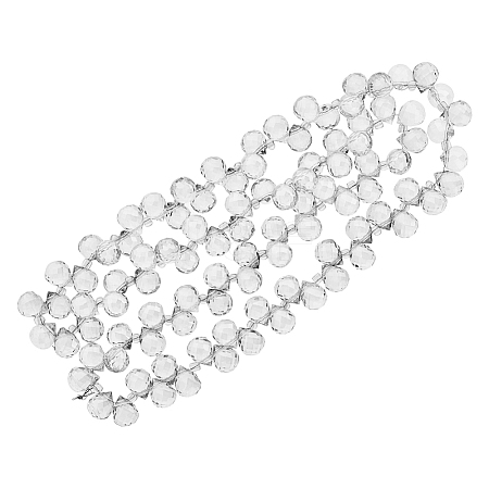 Electroplate Transparent Glass Beads Strands EGLA-FI0001-01B-1