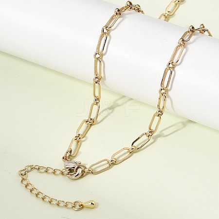 Brass Mixed Link Chain Necklaces NJEW-L013-16G-1