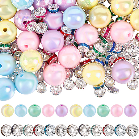 50Pcs Round Opaque Acrylic Beads MACR-SC0002-35-1