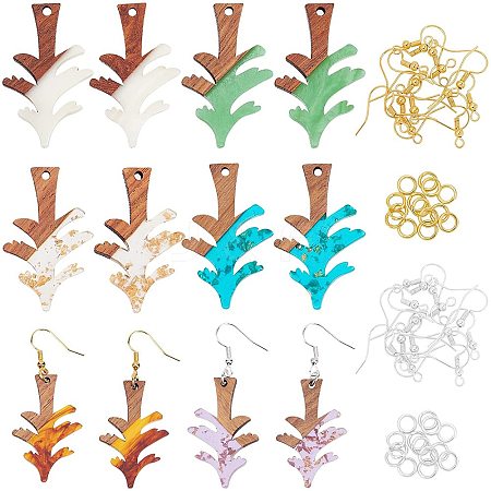 DIY Walnut Wooden Dangle Earring Making Kits DIY-OC0006-64-1