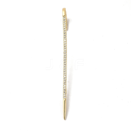 Brass Micro Pave Clear Cubic Zirconia Ear Wrap Crawler Hook Earrings for Women EJEW-C097-01G-03-1