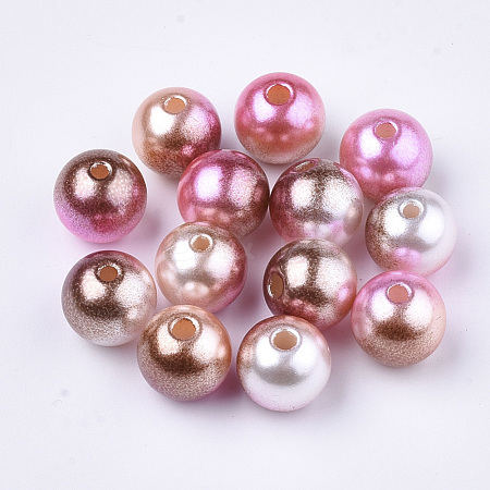 Rainbow ABS Plastic Imitation Pearl Beads OACR-Q174-8mm-10-1