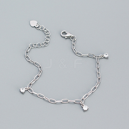 Sweet Summer Silver Zircon Chain Bracelet Unique Design Girl Jewelry IC9093-2-1