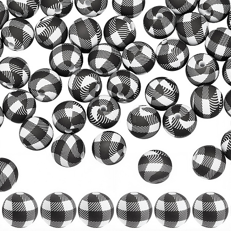 45Pcs Round Silicone Focal Beads SIL-SC0003-84-1