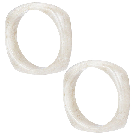 2Pcs Imitation Marble Acrylic Bangle for Women BJEW-UN0001-69B-1