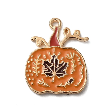 Thanksgiving Day Golden Tone Alloy Enamel Pendants ENAM-M002-02I-G-1